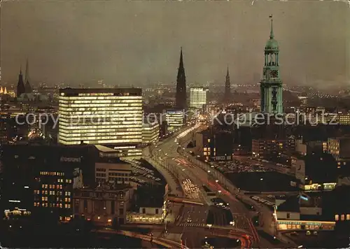 Hamburg Ost West Strasse bei Nacht Kat. Hamburg