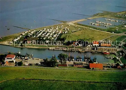 Fedderwardersiel Halbinsel Butjadingen Campingplatz Kutter Yachthafen Luftbild Kat. Butjadingen
