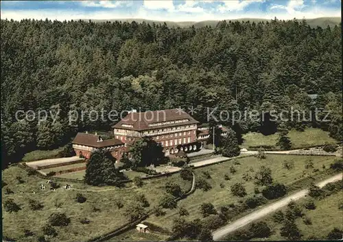 Helmarshausen Sanatorium Haus Kleine am Reinhardswald 1000jaehrige Stadt im Diemeltal Fliegeraufnahme Kat. Bad Karlshafen