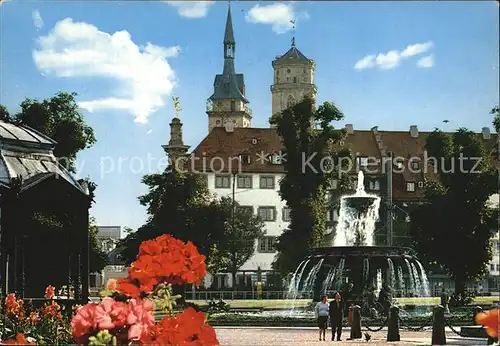 Stuttgart Schlossplatz mit Pavillon Brunnen Kat. Stuttgart