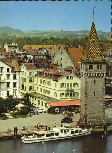 Lindau Bodensee Hotel Helvetia Restaurant Seepromenade Turm Fliegeraufnahme Kat. Lindau (Bodensee)