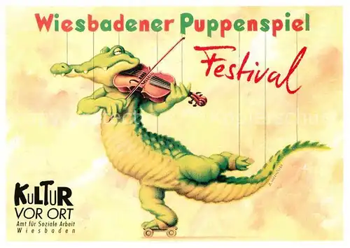 Wiesbaden Puppenspiel Festival Geige Krokodil  Kat. Wiesbaden