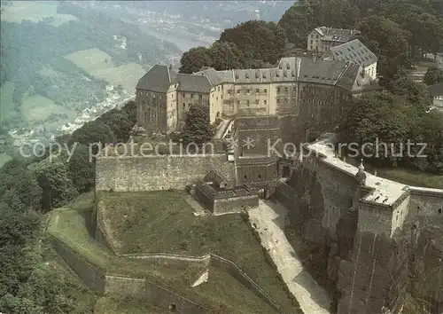 Koenigstein Saechsische Schweiz Fliegeraufnahme Festung Kat. Koenigstein Saechsische Schweiz