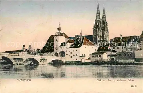 Regensburg Dom Steinerne Bruecke Kat. Regensburg