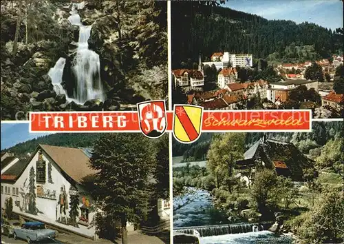 Triberg Schwarzwald Wasserfall Teilansicht Bauernhaus Kat. Triberg im Schwarzwald