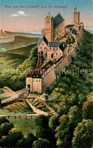 Wartburg Eisenach Blick aus dem Luftschiff Kat. Eisenach