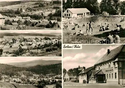 Erlau Thueringen Teilansichten Schwimmbad Adlersberg Gasthaus zur gruenen Erle Kat. Sankt Kilian