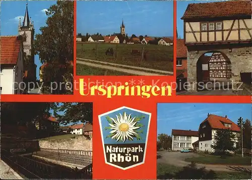 Urspringen Rhoen Teilansicht Kirche Stadttor  Kat. Ostheim v.d.Rhoen