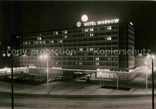 Rostock Mecklenburg Vorpommern Interhotel Warnow bei Nacht Kat. Rostock