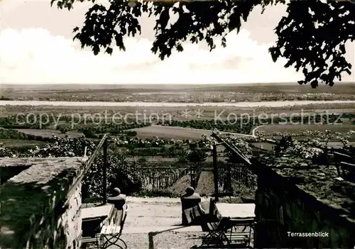 Wiesbaden Gaststaette Weingut Hof Nuernberg Terrassenblick  Kat. Wiesbaden