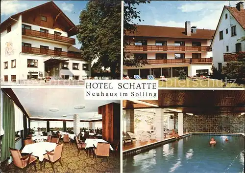 Neuhaus Solling Hotel Schatte Gastraum Garten Hallenbad  Kat. Holzminden
