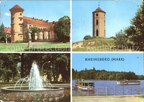 Rheinsberg Schloss Leuchtturm Springbrunnen See Kat. Rheinsberg