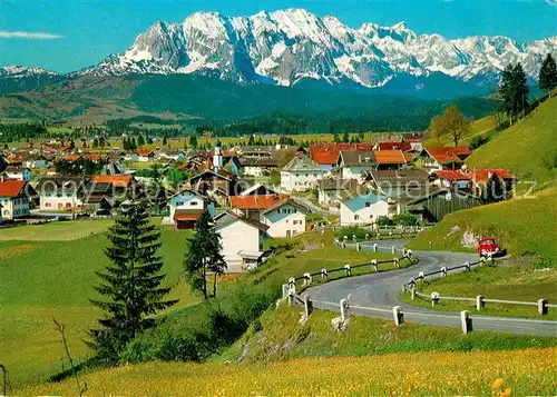 Wallgau Deutsche Alpenstrasse Wettersteinwand Kat. Wallgau