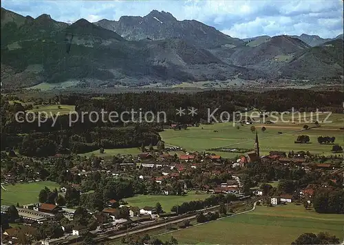 uebersee Fliegeraufnahme mit Kampenwand Kat. uebersee