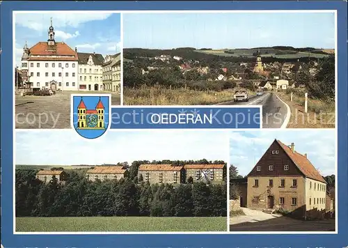 Oederan Rathaus Platz der Befreiung Teilansicht Heimatmuseum Kat. Oederan