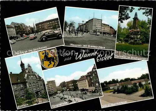 Wanne Eickel Bresserhaus Rathaus Thermalbad Denkmal Stadtgarten Kat. Herne