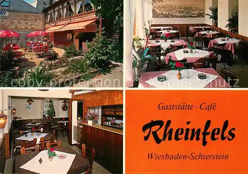 Schierstein Gaststaette Cafe Rheinfels Kat. Wiesbaden