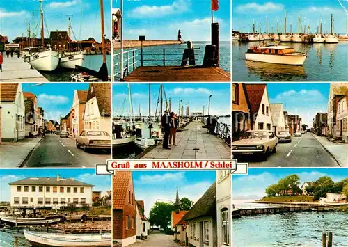 Maasholm Hafen Segelboote Ortsansich Kat. Maasholm