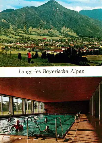 Lenggries Bayerische Alpen Panorama Ozonbad Kat. Lenggries