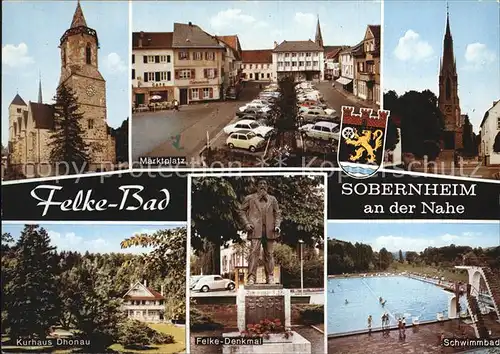 Sobernheim Bad an der Nahe Marktplatz Kurhaus Felke Denkmal Kat. Bad Sobernheim