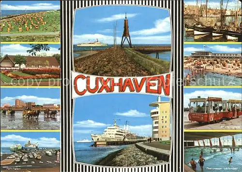 Cuxhaven Nordseebad Kurpark Duhnen Strandexpress Faehrhafen  Kat. Cuxhaven