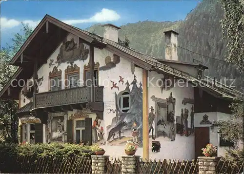 Oberammergau Rotkaeppchen Haus Freskenmalerei Kat. Oberammergau