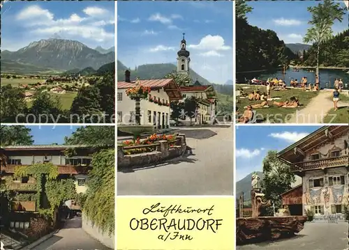 Oberaudorf Kaisergebirge Marienplatz Strandbad Luegsteinsee Burgtor  Kat. Oberaudorf