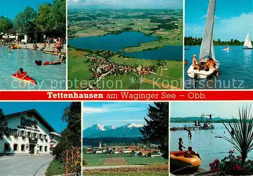 Tettenhausen Waginger See Luftbild Segelboote Ortsansicht Kat. Waging a.See