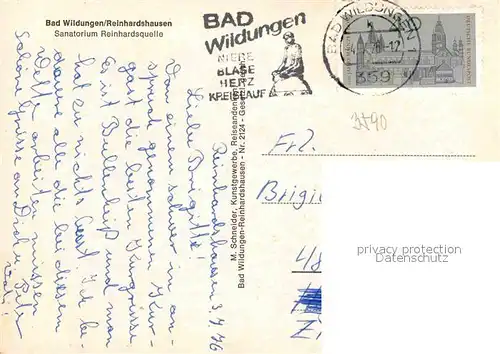 Bad Wildungen Sanatorium Reinhardsquelle Kat. Bad Wildungen