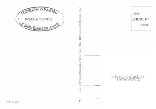 Mittenwald Bayern Ederkanzel Landesgrenze Kat. Mittenwald