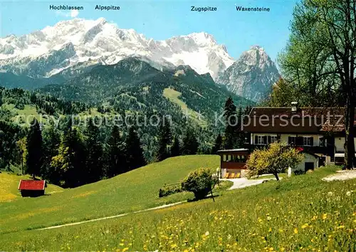 Garmisch Partenkirchen Berggasthof Gschwandtnerbauer Zugspitze Waxensteine Alpspitze Kat. Garmisch Partenkirchen