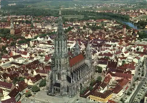 Ulm Donau Fliegeraufnahme Hoechste Kirche der Welt Kat. Ulm