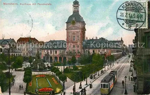 Mannheim Kaufhaus Paradeplatz Strassenbahn Kat. Mannheim