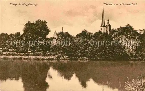 Burg Magdeburg Flickschuteich Kirche Kat. Burg