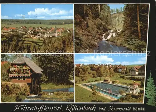 Roetenbach Baden Freibad Wasserfall  Kat. Friedenweiler