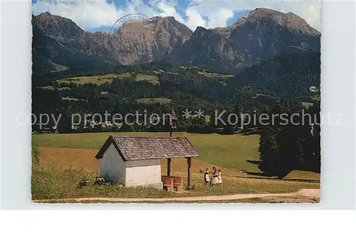 Schoenau Berchtesgaden Feldkapelle Kehlstein Hohem Goell und Brett Kat. Berchtesgaden