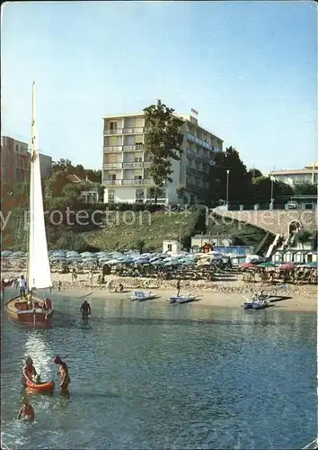 Gabicce Mare Hotel Tre Ville Strand Segelboot Kat. Italien