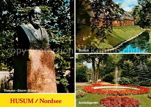 Husum Nordfriesland Theodor Storm Bueste Schloss Schlossgarten Kat. Husum