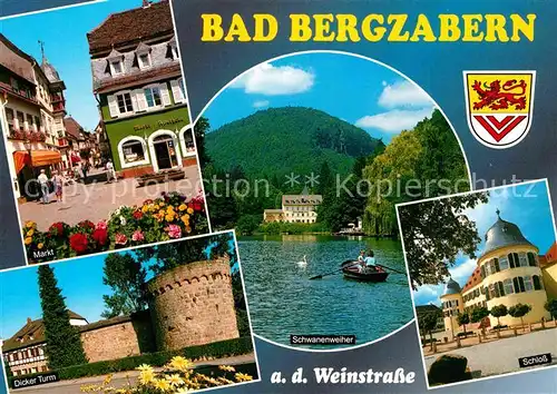 Bad Bergzabern Markt Dicker Turm Schloss Schwanenweiher Kat. Bad Bergzabern