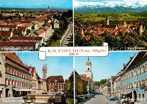 Kaufbeuren Fliegeraufnahme Neptunbrunnen Rathaus Kaiser Max Strasse  Kat. Kaufbeuren