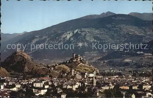 Sion Gers Gesamtansicht mit Burg Kat. Sion