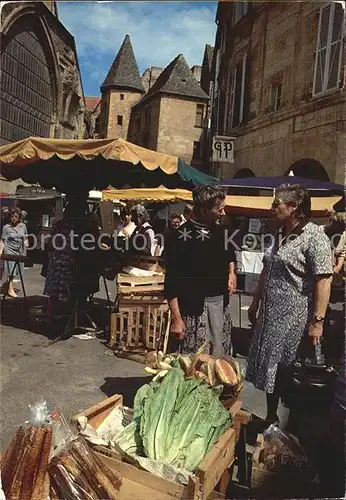 Sarlat la Caneda Markt Kat. Sarlat la Caneda