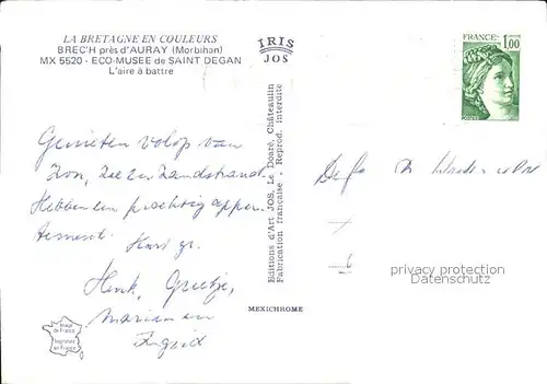 Brech Morbihan Eco Musee de Saint Degan Collection La Bretagne en Couleurs Kat. Brech