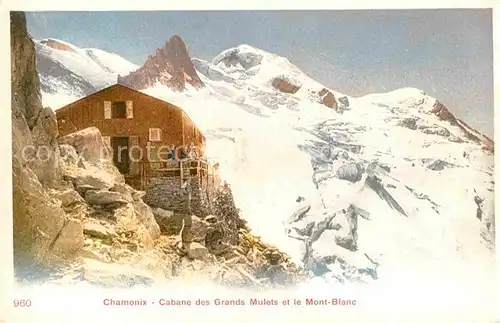 Chamonix Cabane des Grands Muletset le Mont Blanc Kat. Chamonix Mont Blanc