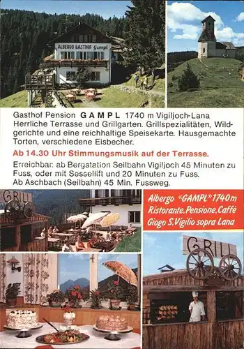 Vigiljoch Gasthaus Pension Gampl Kat. Lana Meran