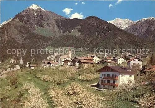 Dorf Tirol Gesamtansicht mit Alpen Kat. Tirolo