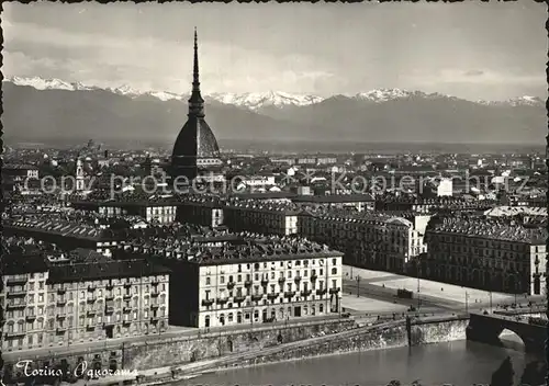 Torino Stadtbild mit Blick auf die Alpen Kat. Torino
