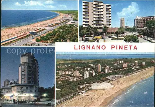 Lignano Pineta Fliegeraufnahme Strand Turm Hochhaus Kat. Lignano