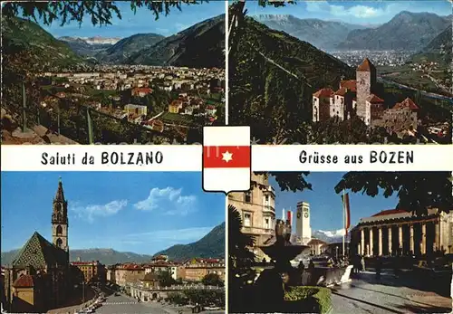 Bozen Suedtirol Teilansicht Burg Kirche Platz Kat. Bozen Suedtirol