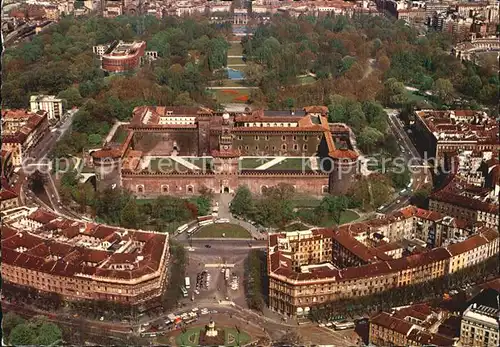 Milano Fliegeraufnahme Castello Sforzesco e Foro Buonaparte Kat. Italien